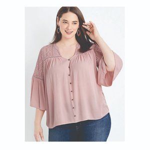 MAURICES Lace Button Down Top